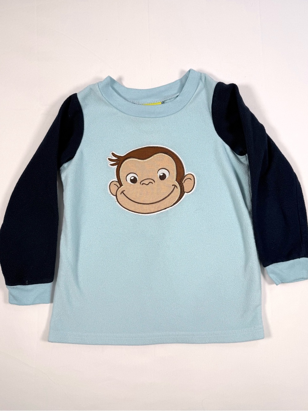 VINTAGE CURIOUS GEORGE Kids Fleece Pullover 5 Embroidered Y2K Kidcore Nostalgic